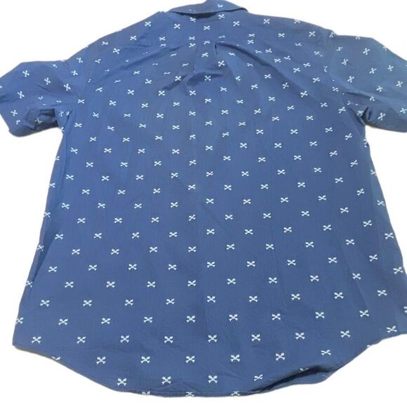 Vineyard Vines Men's Navy Blue Fishbone Short Sleeve Murray Shirt Size Medium - Picture 5 of 5